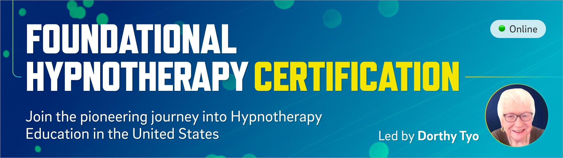 Banner for Foundational Hypnotherapy Certification program